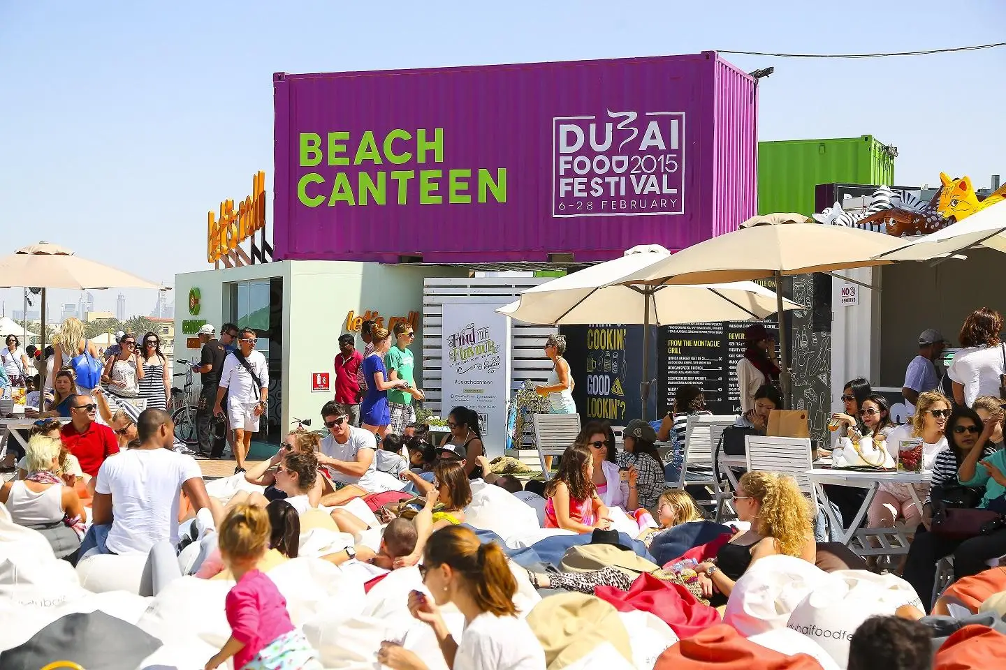 Visitors enjoying Dubai Food Festival activities