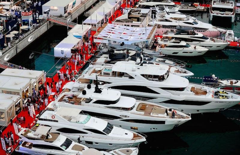 Luxury yachts at the Dubai International Boat Show